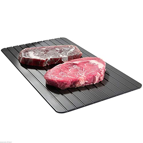 Auftauplatte,Auftaubrett Natürliches Auftauen von Gefrorenem in Minuten Defrosting Tray Aluminium Fleischplatte für Fleisch Fisch Gemüse Kochen Küche zu Hause 30 x 20cm