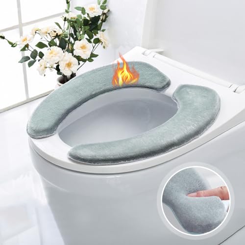 WC-Sitzbezug, 2 PCS Toilettensitzbezug Weich, Toilettensitzauflagen Waschbar Dicker Wc Sitz Kissen Pads Wc Sitzbezüge Warm Toilettensitzbezug Plüsch Wc Wärmer Pad, Wc Sitzwärmer Tuch für Alle Toilette