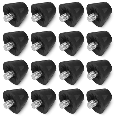 UICCVOKK 16 Stück Ersatzstollen für Fußballschuhe, Schraubstollen, Nylonstollen, Metallkopf-Ersatzstollen, 2 Größen, 13mm & 16mm, M5-Gewinde Fußball Studs, Ersatz Fußball Schuh Stollen Studs (Schwarz)