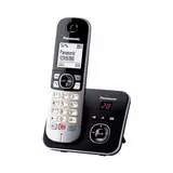 Panasonic KX-TG6861GB, Schnurlostelefos mit Anrufbeantworter, Anrufer-Identifikation, Blockierung störender Anrufe, automatische Anrufblockierung, Voll-Duplex Freisprechen, LCD-Display, Schwarz
