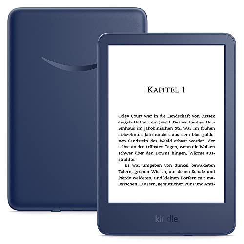 Zertifiziert und generalüberholt Kindle (2022) – Der bisher leichteste und kompakteste Kindle, jetzt mit hochauflösendem 6-Zoll-Display mit 300 ppi und doppelter Speicherkapazität | Mit Werbung | Blau