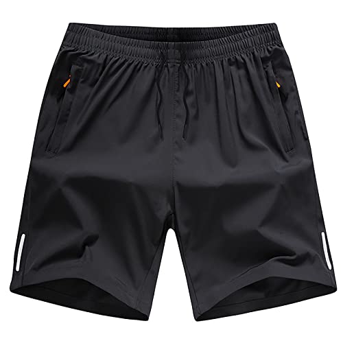 NHNKB Herren Hosen Casual Jogging Cotton Herren Sommer Shorts Shorts Vintage Sports Herren Shorts Haushose Herren (Black, L)