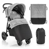 Zamboo Universal Decke für Kinderwagen und Buggy - wasserabweisende Outdoor Beindecke für Sportwagen & Jogger - Schwarz Grau