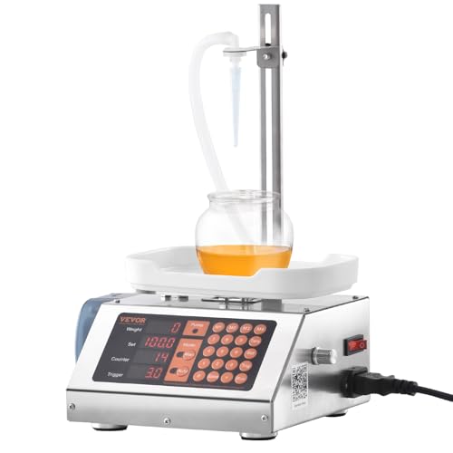 VEVOR Abfüllmaschine Automatisch Flüssigkeitsabfüllmaschine 5–300 g pro Füllung Flaschenabfüllmaschine 230 x 180 x 100 mm Pastenfüllmaschine Edelstahl 201 Füllmaschine Digital Wein Milch usw.