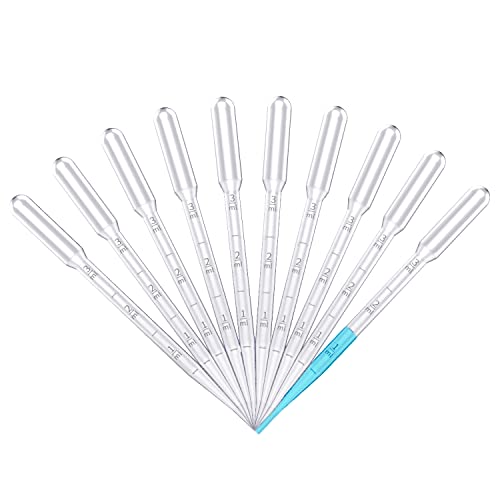 OZUAR 100 Stück Pipetten Dropper Kunststoff Transfer Pipette 3 ml Messpipette Futterpipette für Lab Experiment Acrylfarben Zeichnung Makeup Tools (3ML)