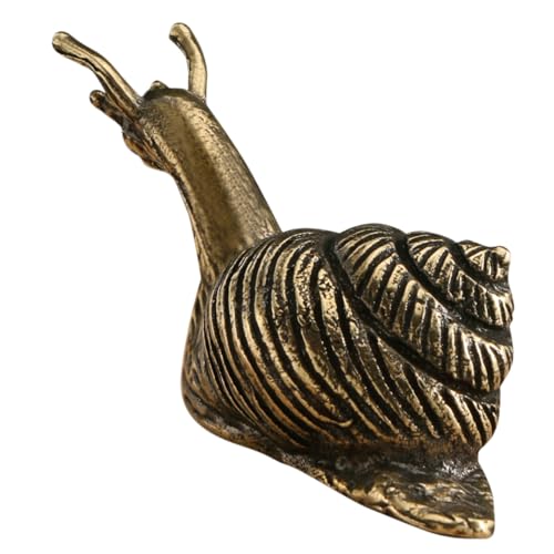 COOPHYA Schneckenornamente aus Messing Miniatur Schnecke Figur Tierfiguren aus Dekor Messingverzierungen Desktop-Messing-Ornament Gold Tee Haustier Geschenk Skulptur