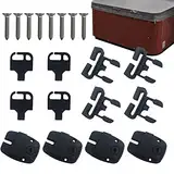 Povanjer Reparaturset für Whirlpools | Wanne ersetzen Riegel Clip Lock,4/8-teiliges Set Riegel Clipschlösser mit Schlüsseln, Schiebern, Schrauben, Hardware-Zubehör