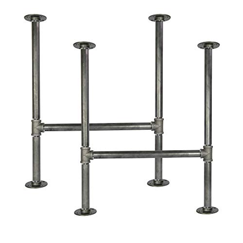 Natural Goods Berlin 2X Tischgestell Pipe | Temperguss Tischbeine Schwerlast Vintage stabile Tischkufen Möbelbeine Metall Hairpin Legs | Wasserrohre Fitting | DIY 1 Zoll (B55cm * H72cm, Industrial)