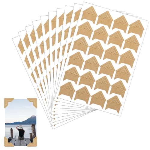 Abeillo 240 Stück Fotoecken Selbstklebend, 10 Blatt Fotoecken Aufkleber für Sammelalben, Foto Eck Klebepads Aufkleber für DIY Scrapbooking Fotoalbum DIY Album Corner Tagebuch