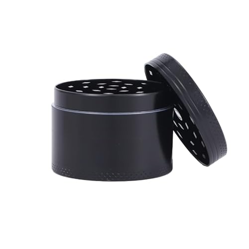 Grinder/Crusher | 4-teiliges Set aus hochwertigem Edelstahl | 50mm | Gewürze Tabakwaren Spices Kräuter (Schwarz)