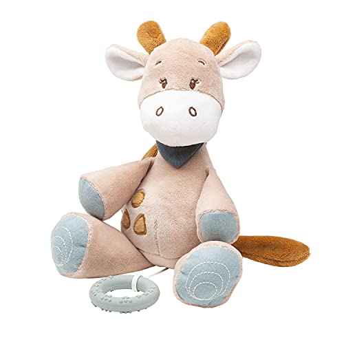 Nattou Spieluhr aus Baumwolle (Musselin) und Polyester, Giraffe Luna, Wiegelied «La-Le-Lu», Ca. 28 cm, Luna und Axel, Grün / Beige