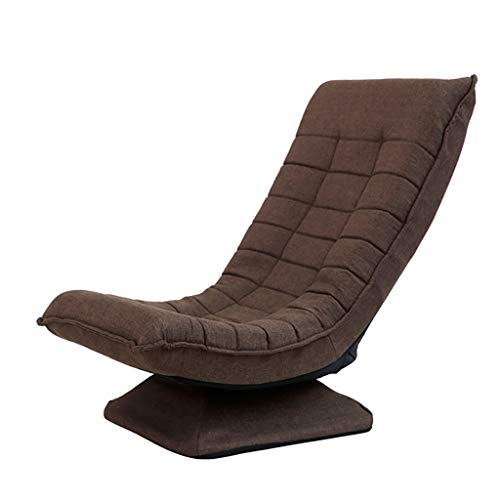 ZXFDMSWJ Tragbarer klappbarer Sofa-Stuhl 360 ° drehbarer bequemer Liege-Einzel-Freizeit-Stuhl Schlafzimmer Wohnzimmer mit einem Gewicht von 150 kg (Color : Brown)