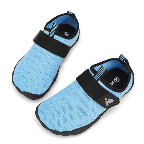 Mishansha Kinder Badeschuhe Schnell Trocknend Wasserschuhe Mädchen Jungen Barfußschuhe Atmungsaktiv Schwimmschuhe rutschfest 34 EU