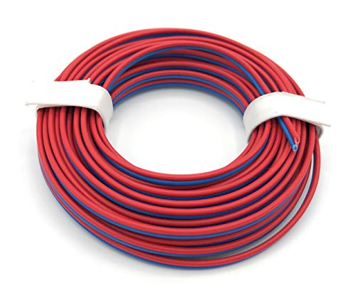 BELI-BECO L2218/5 Kabel - Kupferlitze 2 x 0,14 mm² (1x18x0,10 mm) - Zwillingsleitung - 2-adrig - 5 m Ring (Rot-Blau)