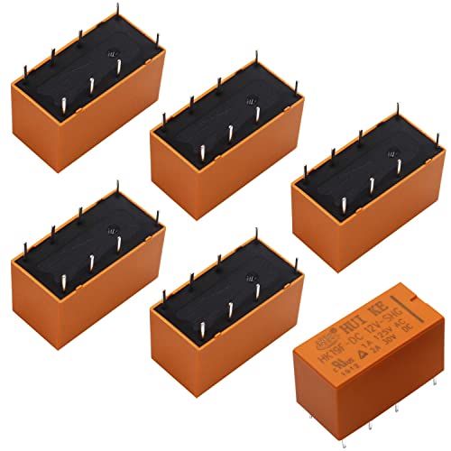 Taiss 6pcs spulenspannung Relais DPDT PCB Leistungsrelais DC 12V 8 poliges Relais PCB Relais HK19F-8P-12V