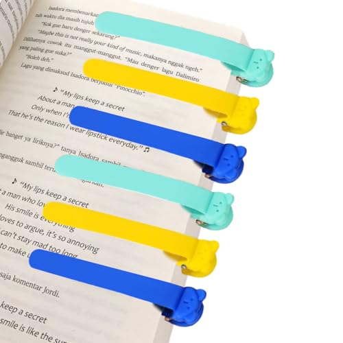 6 Stück Lesezeichen, Lesezeichen Klemme, Bunte Bookmark für Leseliebhaber, Lesezeichen zur Seitenmarkierung in Büchern, Lesezeichen für Lehrer, Studenten, Buchliebhaber