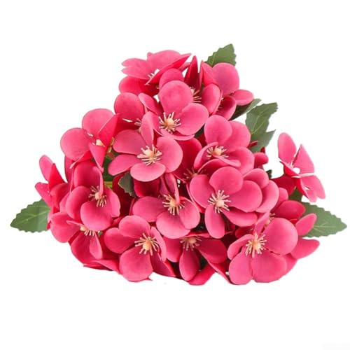 Künstliche Blumen-Begonie für Heimdekoration, lebensechtes Blumenarrangement für Wohnzimmer und Hochzeitsorte (Burgunderrot)