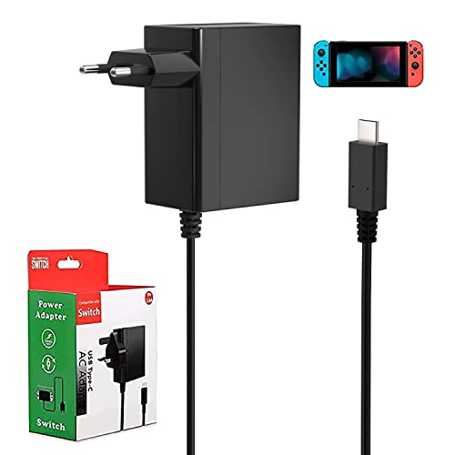 Netzteil für Switch/ NS Switch, 15V 2.6A PD Typ C Schnelllades Ladegerät für Switch/ Switch Lite/ Switch Dock/ Switch OLED/ Switch Pro Controller Unterstützt TV-Modus/ Handheld Docking Station