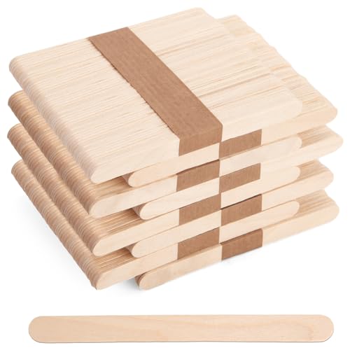 VGOODALL 400 Stück Holzstäbchen, Holzeisstiele zum Basteln Popsicle Sticks Eisstiele aus Holz Bunt Natur Kosmetik