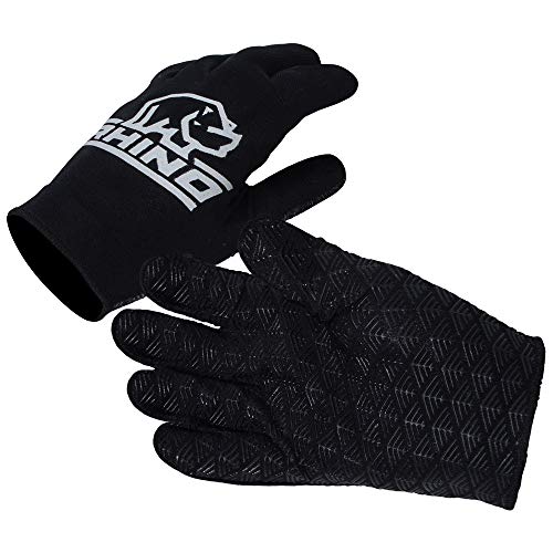 Rhino Unisex Rugby-Handschuh für Jugendliche, Vollfinger, 1 Stück, Schwarz, MB/LB