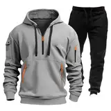 Generisch Weihnachtsanzug Herren 2-Teilig - Thermo Anzug Herren Fleece Hosenanzug Herren Winter Warmer Activewear Für Herren Jogging Herren Anzug Große Größen Sportanzug Herren Fleece