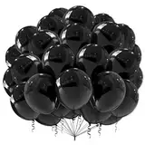 Luftballons Schwarz,100 Stück 12 Zoll Schwarze Latex Ballons,Geburtstagsdeko Schwarz für Geburtstag Hochzeit Abschlussfeier Babyparty Jubiläums Party Dekorationen