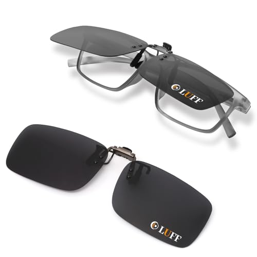 LUFF Polarisierte Unisex-Clip auf Sonnenbrille für verschreibungspflichtige Brillen-gute Clip-Stil Sonnenbrille für Myopie Brille im Freien/Fahren/Angeln (flip up style)
