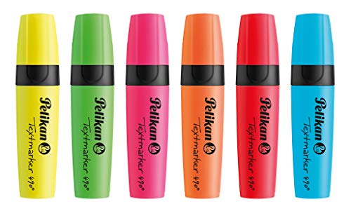 Pelikan Textmarker 490, farbig sortiert, 6 Stück im Etui