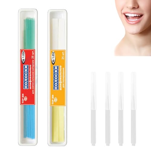 50 Stück Zahnschleifpapier.Zahn Schleifpapier,Zahnschleifpapier für Zwischenräume,für Schnelles und Effektives Zähneknirschen und Eine Tiefenreinigende Mundhygiene,Mit 4 Interdentalbürsten