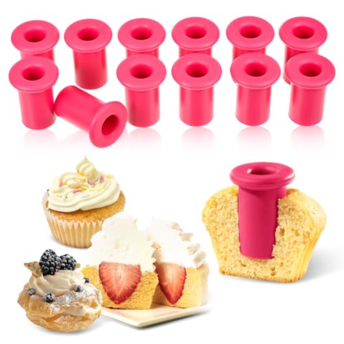 12 Stück Silikon Ausstecher Backförmchen Silikon Cupcake Aushöhler,Perfekte Aussparungen für professionelle Muffins Cupcakes, Ideal zum Aushöhlen und Befüllen von Muffins, Cupakes