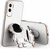 Miagon Kreativ Astronaut Ständer Hülle für Honor 90 Lite,Cute Mädchen Dünn Galvanisierte Schutzhülle Weiches Case Bumper mit Astronaut Halter Kickständer