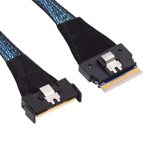 Cablecc Mini Cool Edge IO MCIO PCI-E Slimline 8i 74Pin PCI-E 5.0 Stecker auf 74-poligen SFF-8654 SAS 4.0 Stecker Verlängerungskabel 50 cm