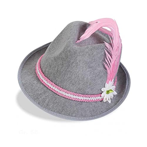 KarnevalsTeufel.de Bayernhut Volksfest Bierfest Trachtenhut Accessoire Bavaria Blau Rot Rosa (rosa)