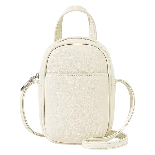 QWUVEDS Frauen Umhängetasche Mode Muster Einfach Bequem Verstellbarer Schultergurt Praktische Zipper Messenger Tasche Klein Taschen Damen Schwarz Shopper (White, One Size)