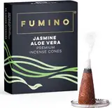 Fumino Räucherkegel mit frischem Duft Jasmin Aloe Vera – 1 Box à 20 Kegel Masala Agarbatti Räucherkerzen Klein - Duft für Entspannung, Meditation, Linderung bei Stress und Angstzuständen