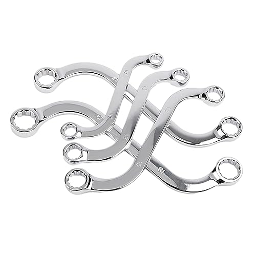 Aznever S-Typ-Doppelringschlüssel, 5-teiliger metrischer S-Style-Schlüsselsatz, Rostbeständiger Ringschlüsselsatz, 10 11 12 13 14 15 16 17 18 19 mm Duratech-Schlüsselsatz hochglanzpoliert