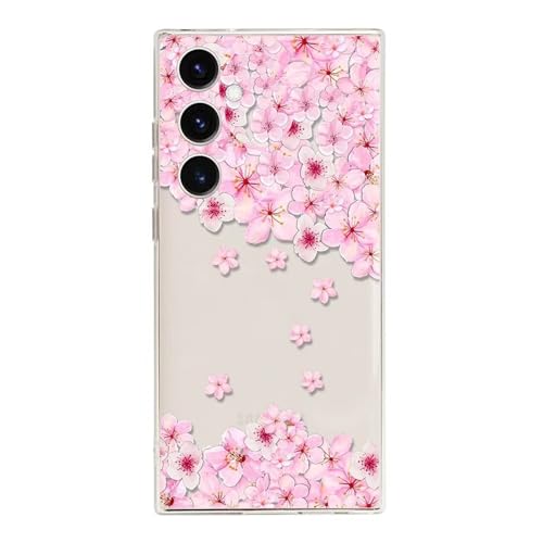 Rnrieyta Miagon Kreativ Blume Hülle für Samsung Galaxy A14 5G/4G,Schmetterling Blätter Blumen Flower Serie Schutzhülle Transparentes Weich TPU Cover Dünne Kratzfeste Silikon Gel