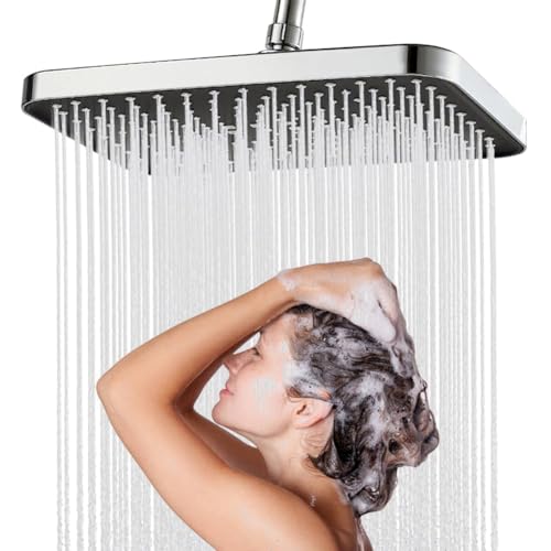 Duschkopf Regendusche 14 Zoll Regendusche Duschkopf mit Anti Kalk Düsen, Duschbrause Duschkopf Hochdruck Regendusche 360° Verstellbarer Regendusche Duschkopf Regendusche und Brause