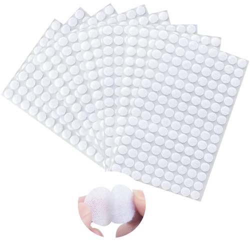 Klettpunkte Selbstklebend 10mm, Klett Klebepunkte 540 Stück, Klettverschluss Selbstklebend Rund Weiß, Self Adhesive Klebend Klettverschluss, für Schule Lernmaterial und häuslichen Gebrauch