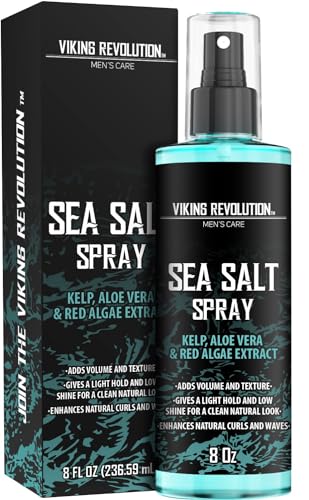 Viking Revolution Sea Salt Spray Hair Men - Meersalzspray für Männer - Salzspray mit Kelp, Aloe Vera & Rotalgenextrakt - Haarspray Männer für mehr Volumen - 240 ml