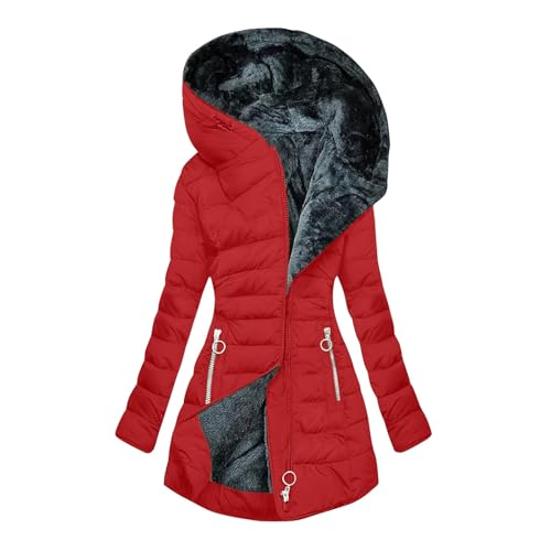 Generisch Outdoor jacken für Damen Winter, Umstandsjacke Winter, Damen Parka Oliv, Softshellmantel Damen lang,