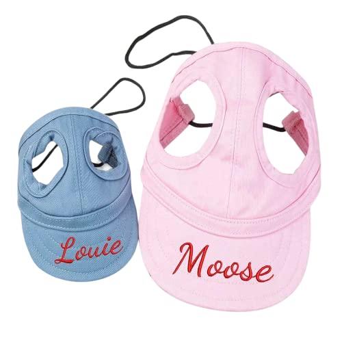 Personalisierte Hundemütze für Hund Custom Hund Baseballmütze Verstellbare Hundemütze mit Ohrloch Stickerei Hund Golfmütze Hund Sun Cap Hundeaccessoire Geschenk