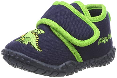 Playshoes Jungen Drache Hausschuhe, Marine, 26/27 EU