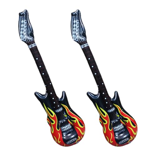 2 Stück Luftgitarren Zum Aufblasen,Gitarre Aufblasbare Inflatable Luftballon Erwachsene Ballons Aufblasbar Accessoires ACDC Helium Luftgitarre with Men and Women Instrumente für Theme Party Carnival