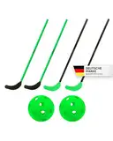 TOOLZ Hockeyschläger Set für spannende Matches - Indoor & Outdoor Hockey-Set - Hockeyausrüstung mit 4 Schlägern (108cm lang) + 2 Bälle inklusive