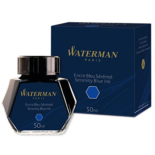 Waterman Füllertinte im Tintenfass | Serenity Blue | Tintenflacon mit 50 ml