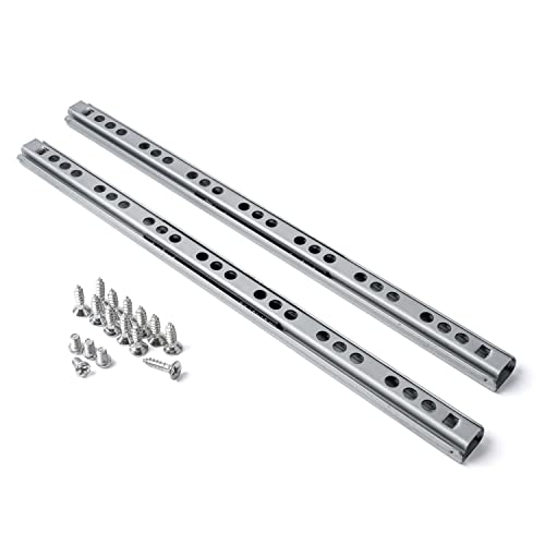 Schubladenschiene 246 x 17 mm, 1 Paar, mit Kugellager, Länge 246 mm, 17 mm Nutbreite, Teilauszug Gleitschiene mit Auszugsanschlag, Auszugsschiene aus verzinktem Stahl, Führungsschiene Schublade Set