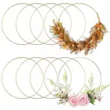 Ormromra 10 Stück Metallringe Kranz Rahmen, 10cm Floral Hoop, Traumfänger Metallring, Craft Hoop Ringe für DIY Floral, Wandbehang, Blumenkranz Makramee, Deko, Hochzeitskranz