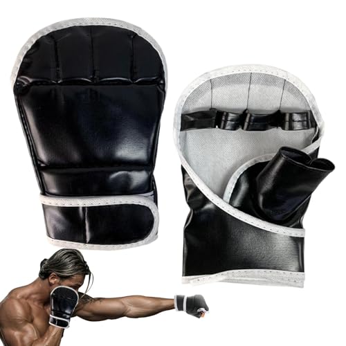 Trainingshandschuhe für Herren, MMA, Kickbox-Handschuhe, halber Finger, offene Handfläche, Grappling-Handschuhe für Sparring, Kampfsporthandschuhe, offene Handfläche, Sparring-Handschuhe für