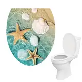 FEQDWOX 1Pc Abnehmbare WC-Sitz Aufkleber Ocean Vinyl Aufkleber Badezimmer Dekor langlebig und praktisch, WC Zubehör, Aufkleber für Toilettendeckel